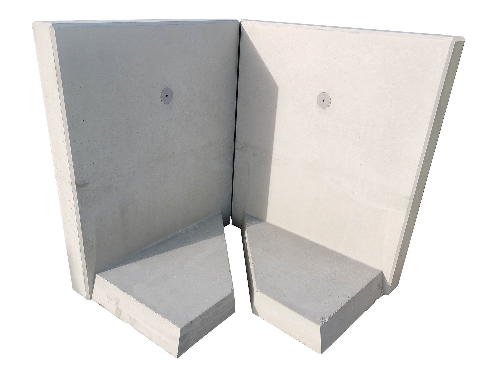 L-STEIN ECKE BEWEHRT 8 cm – L-STEIN-ECKE BEW 90 80/100/8 ZWEITEILIG – GRAU – 80 x 100 x 8 cm – Sichtbeton – Hauptansicht