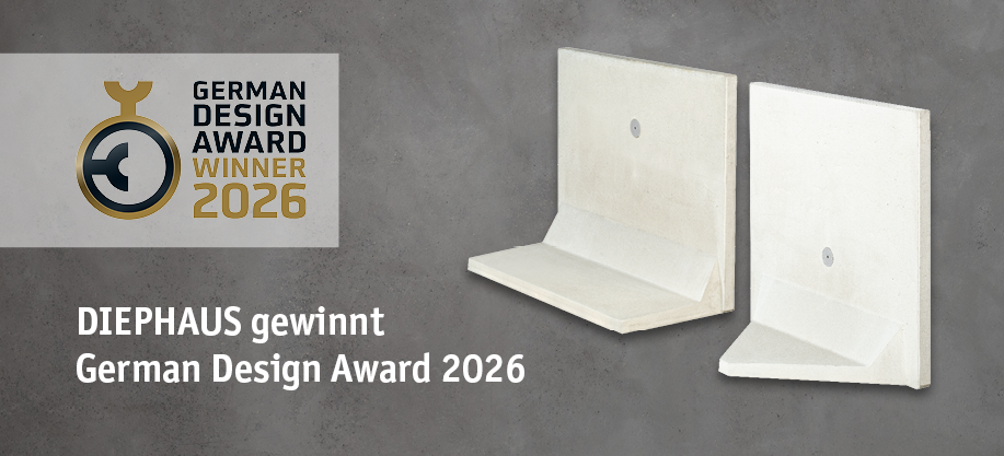 DIEPHAUS gewinnt German Design Award 2026 für L-STEINE in Sichtbeton (5 cm)