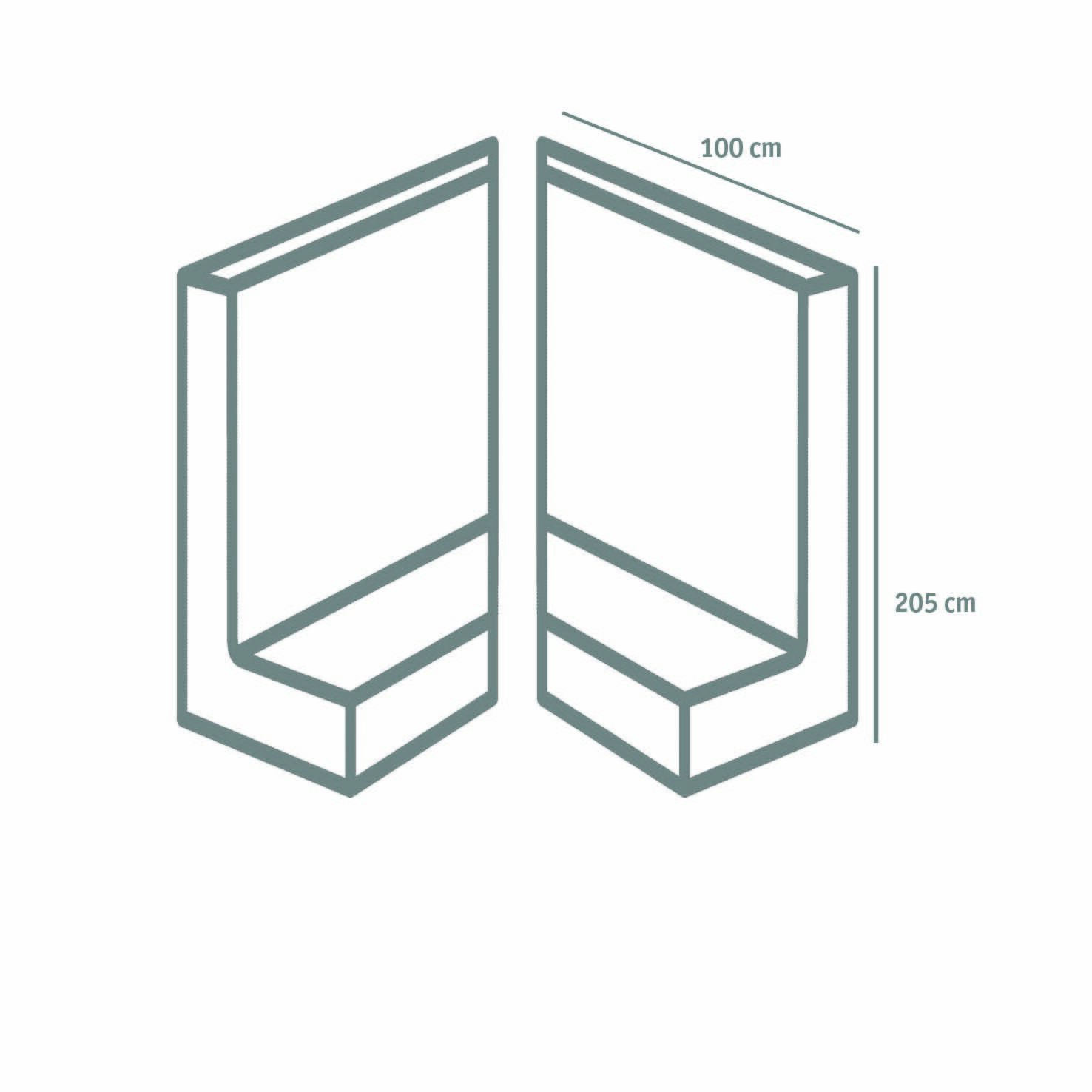 L-STEIN ECKE BEWEHRT 12 cm – L-STEIN-ECKE BEW 90 205/100/12 ZWEITEIL. – GRAU – 205 x 100 x 12 cm – Sichtbeton – Detailansicht